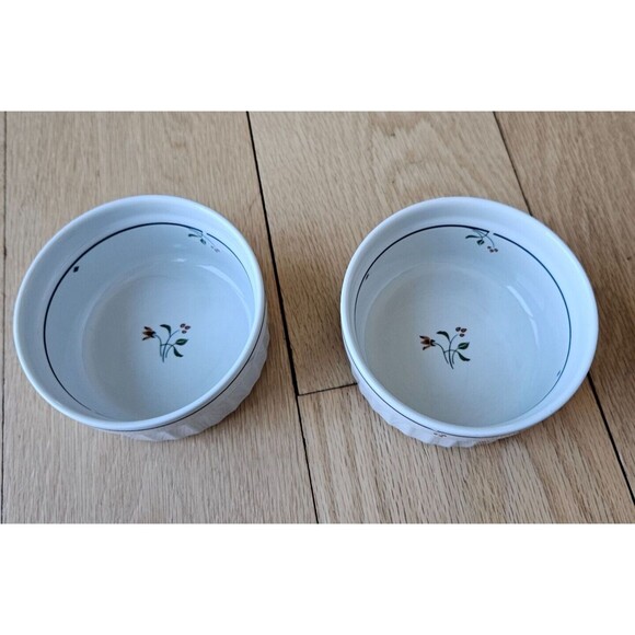 Gorham Gourmet Collection-  Ariana‎ Oven to Table Ramekin x2 171381 cottagecore - Picture 1 of 8